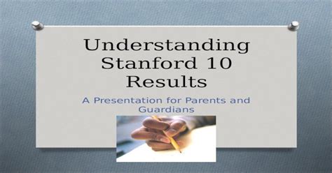 understanding stanford 10 test results